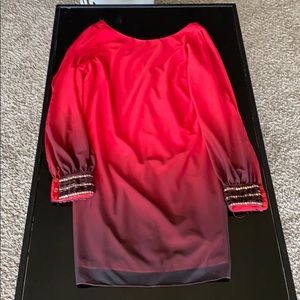 Red and black ombré dress